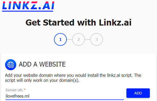 Linkz.ai Add website