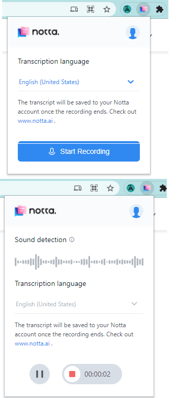 Notta Chrome Extension
