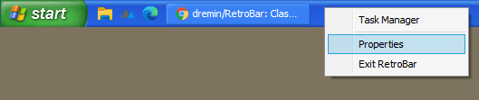 Retrobar Right Click menu