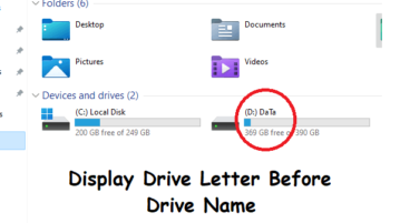 Show Drive Letter Before Drive Name in Windows