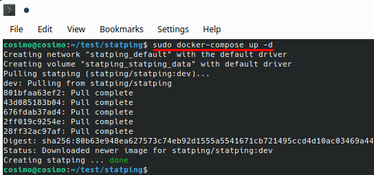 Statping Docker Compose Up