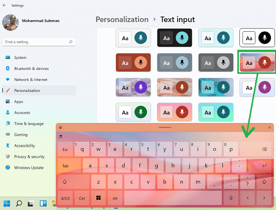 Text Input Settings