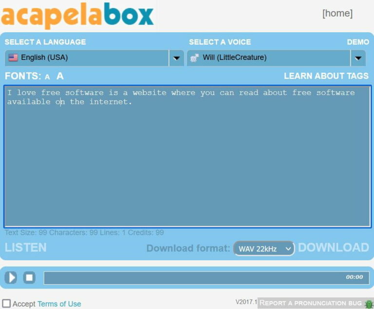 Convert Text Into Audio Using Acapela Box Free