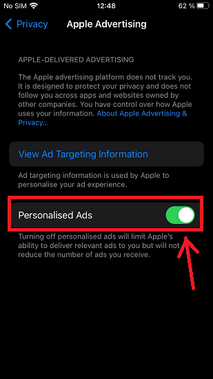 iPhone Personalized Ads