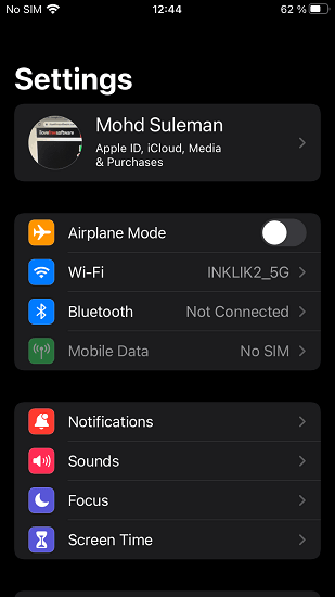 iPhone Settings