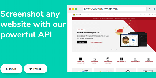 API to Screenshot any Website with Custom User Agent Savepage.io