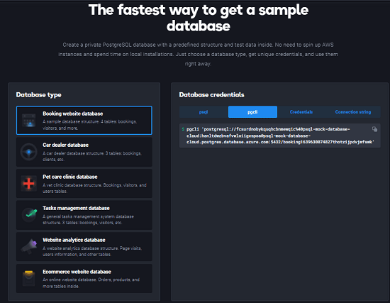 Connect, Test, Download Free Postgres Sample Database