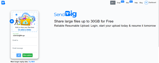 Free File Sharing Website with Resumable Uploads, Extendable Expiry