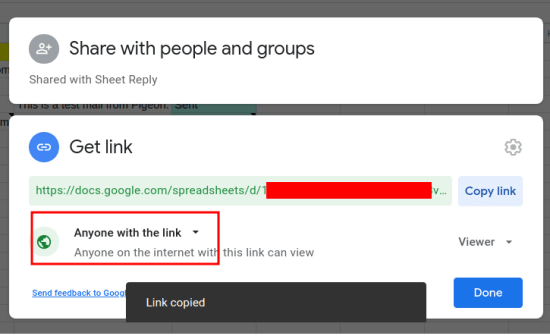 Get Public Google Sheet Link
