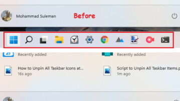 How to Unpin All Taskbar Icons at Once in Windows 11