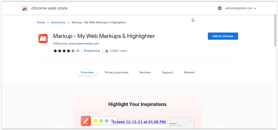 Markup chrome store