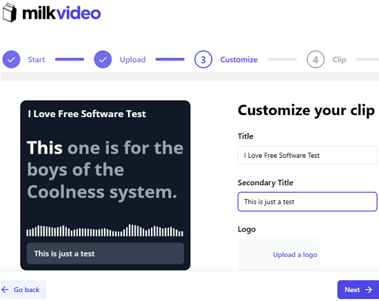 Milk Video Customize Clip