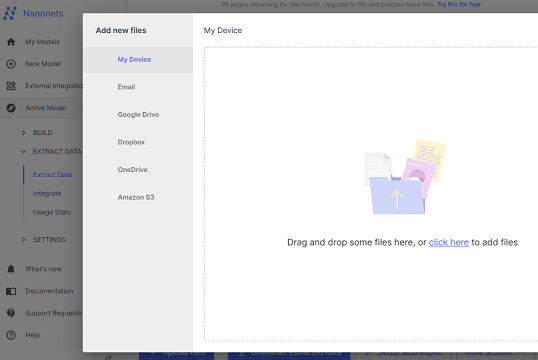 Nanonets Upload Files