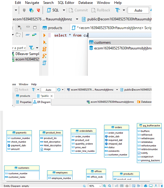 Postgres Database ER Diagram and SQL Query