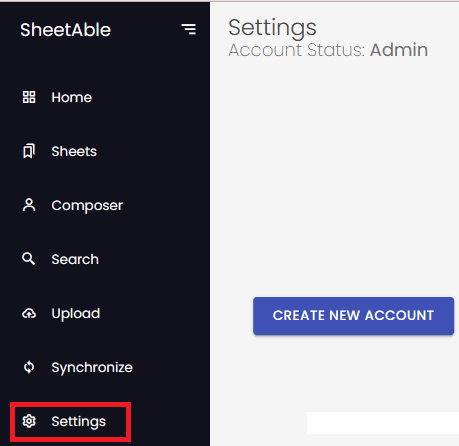 SheetAble Create Account