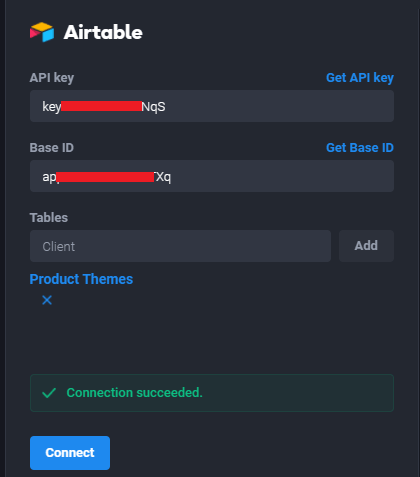 UI Bakery Airtable API Connect