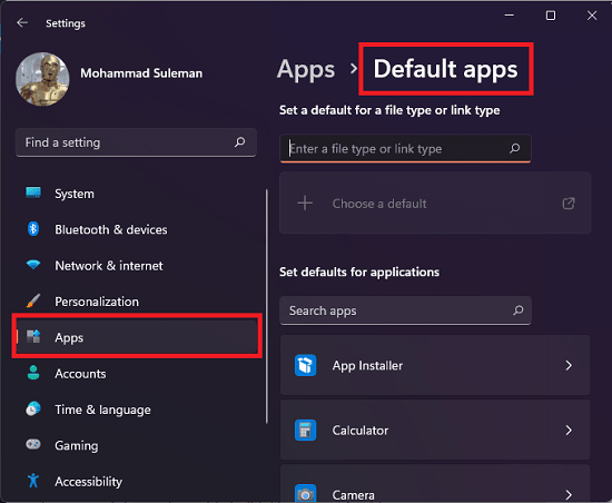 Windows 11 Default App Settings