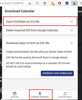 export ICS FIle