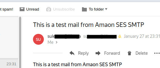 Amazon SES Test Mail