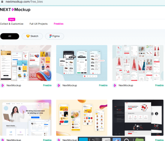 Free Complete UX Projects in Figma & Sketch on this Website