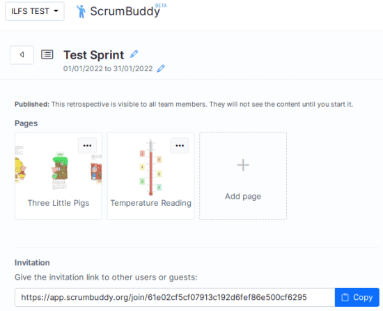 Free Interactive Retrospective Tool with Sprints as Whiteboards: ScrumBuddy