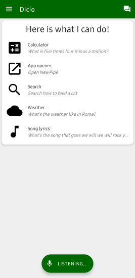 Free Open Source Alexa Alternative for Android with Custom Skills: Dicio