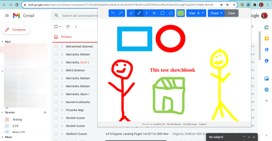 Free Sketchbook for Chrome with Collaboration, 1 Click Email Attachment