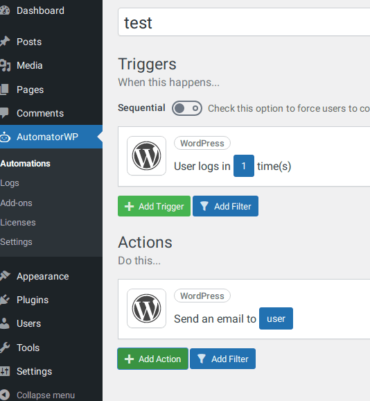 Free WordPress Automation Workflows Creator using Plugins
