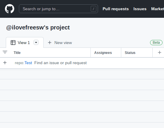 GitHub Projects Blank Board