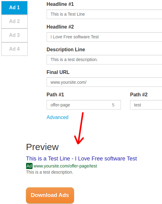 Google AdWords Expanded Text Ad Preview Tool