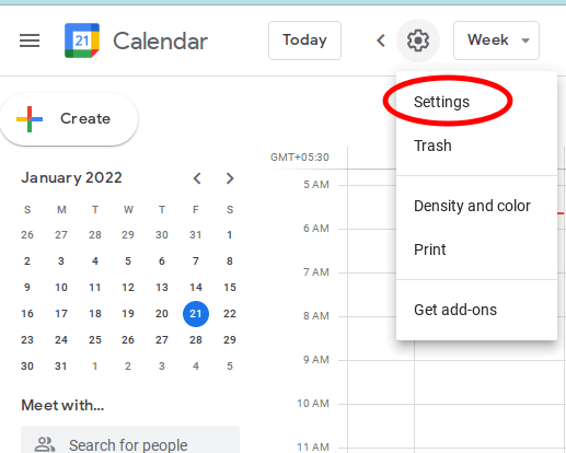 Google Calendar Settings