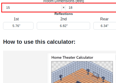 Home Theater Calculator room dimensions