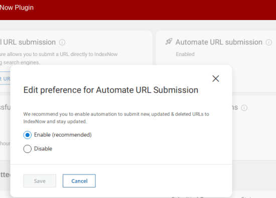 IndexNow Automatic URL Submission