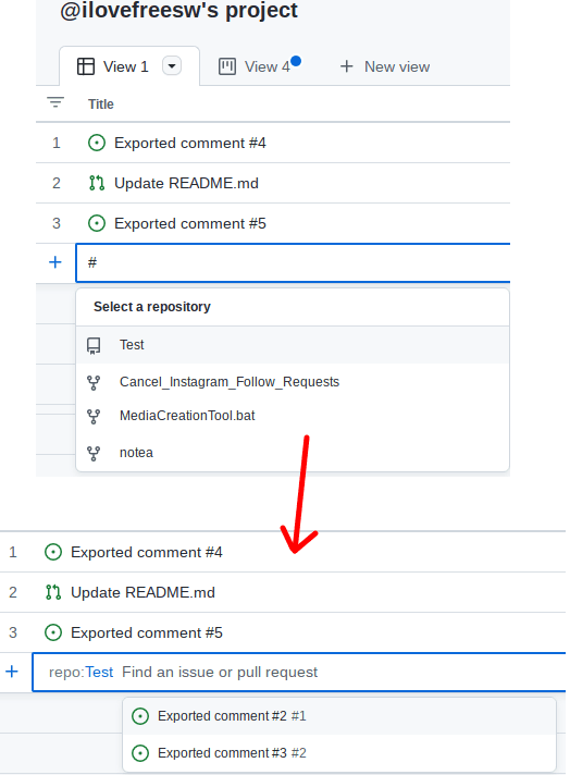 New GitHub Projects Action Bar import issues