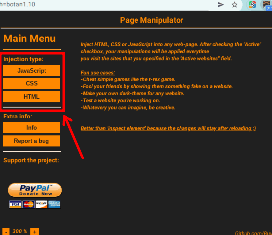 Page Manipulator Select File Type