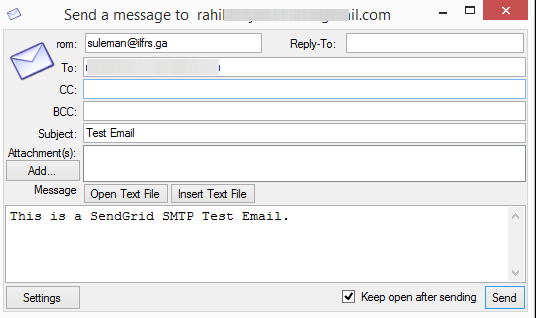 SMTP Mailer Prepate Email for Sendrid