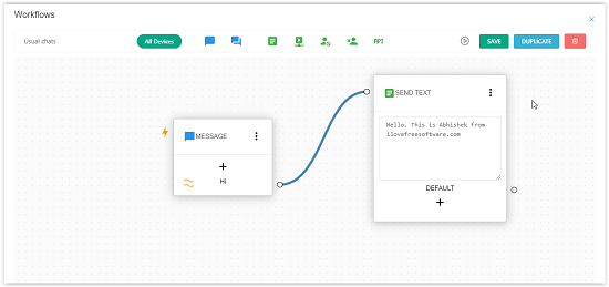 Whatsapp auto workflow