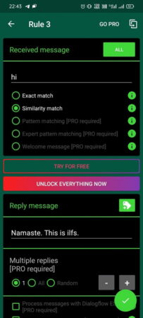 autorespond whatsapp reply entry