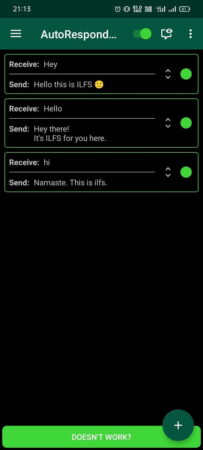 autorespond whatsapp reply list