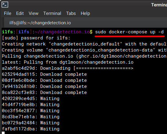 changedetection.io Docker Compose