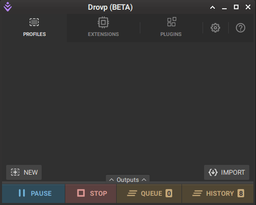 dropv main UI