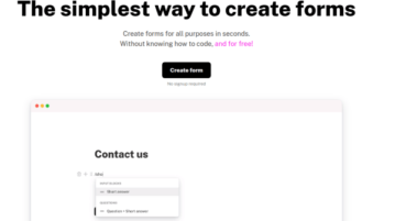 Free alternative to Typeform with unlimited forms & responses: Tally Forms