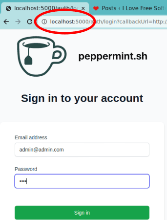 Peppermint login