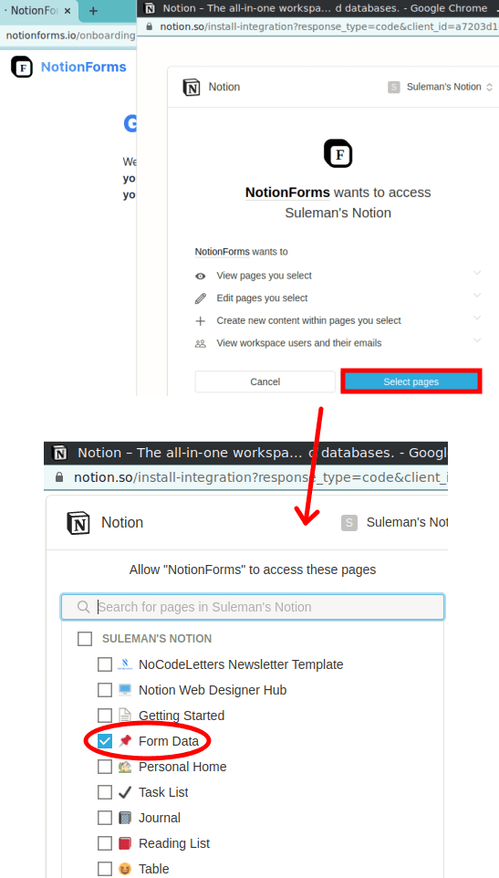 Select Notion Space