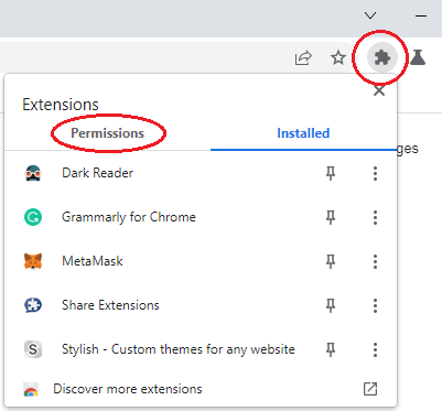 permissions section