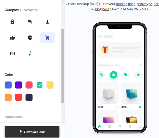 select UI category