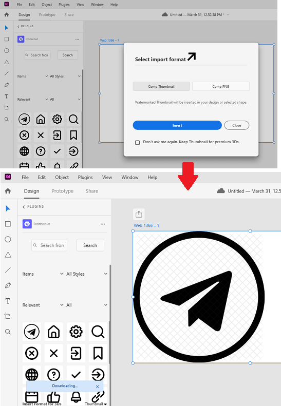Adobe XD Insert Icons