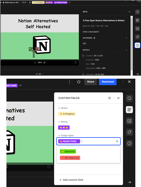 Air Metadata and Status