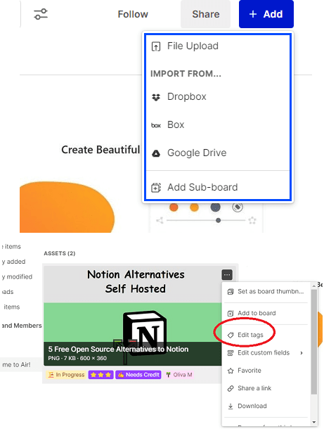 Air Upload and Tags