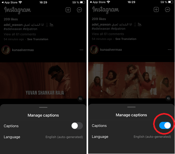 Enable Auto Captions in Instagram
